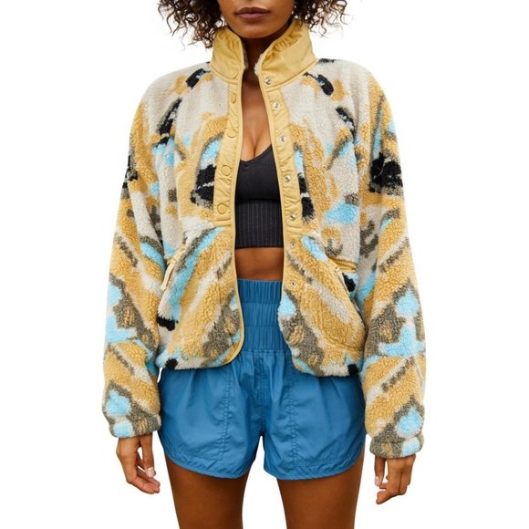 Free People Rocky Ridge Fleece Jacket, Meadow NWT - Picture 2 of 5